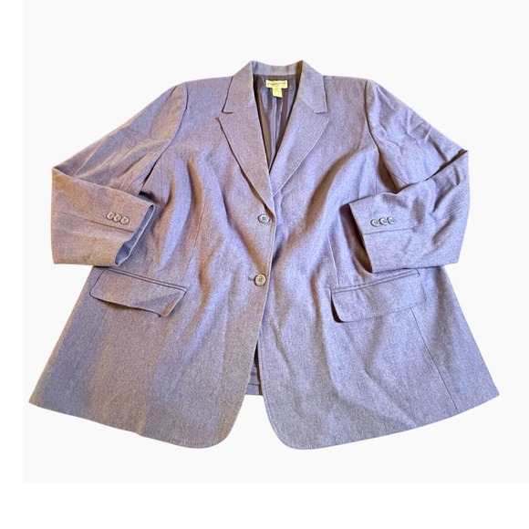 Pendleton Jackets & Blazers - Vtg Pendleton Wool Blazer Jacket Womens 18W Plus Purple Periwinkle USA Made